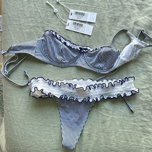 Frankies Bikinis Cola-Striped Bikini ☀️